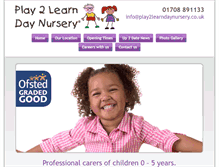 Tablet Screenshot of play2learndaynursery.co.uk